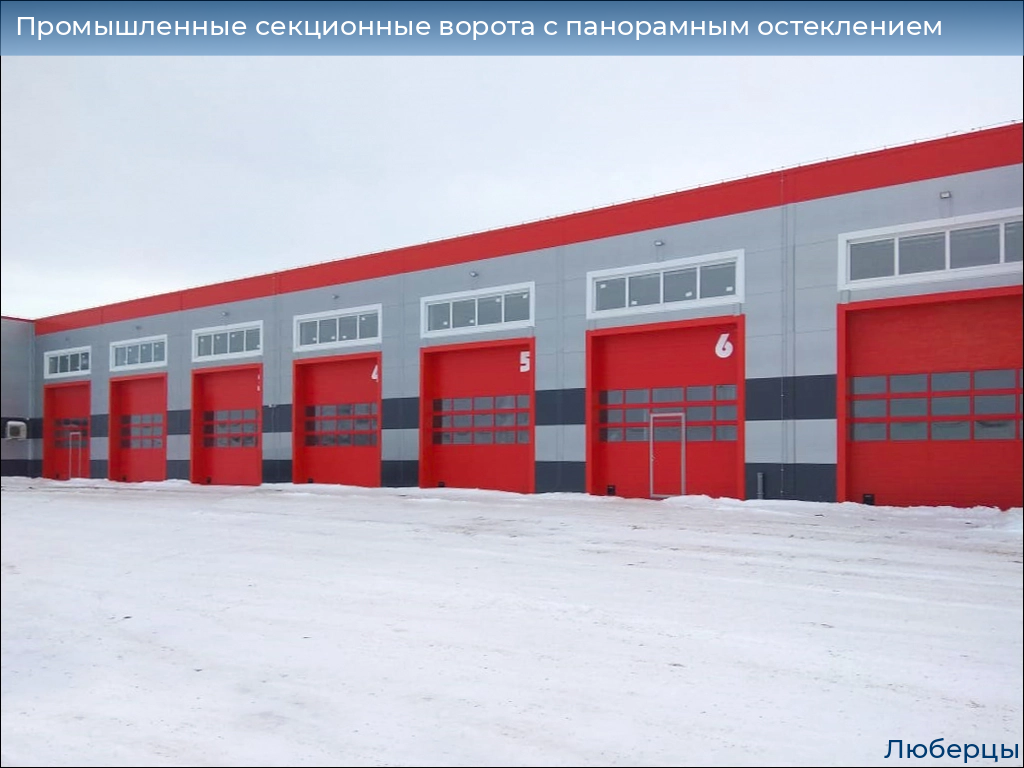 Промышленные секционные ворота с панорамным остеклением, 