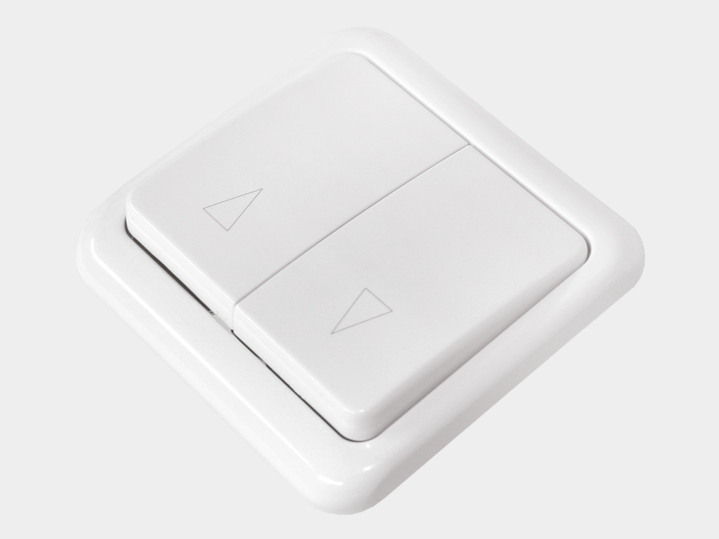 Клaвишный двухпозиционный выключатель встраиваемый для управления приводом в обе стороны движения.